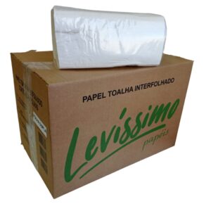 Papel Toalha Interfolhas Folhas Duplas Levissimo Caixa c/2000 Folhas Extra Luxo 100 Celulose Virgem