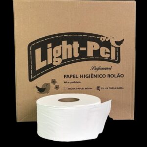 Papel Higienico Institucional Extra Luxo Rolao Caixa 8 ROLOS x 200m Folhas Duplas LIGHT-PEL