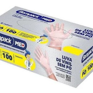 Luva De Vinil Transparente Bompack Procedimentos P Blister 100 unidades Sem Po