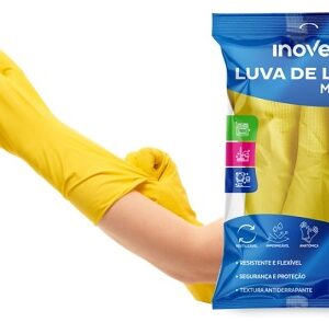 Luvas Latex Multiuso P Inoven Amarela