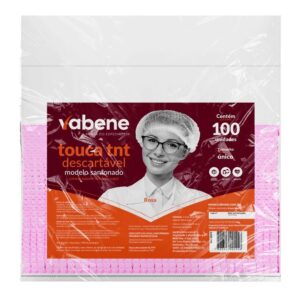 TOUCA EM TNT SANFONADA ROSA PACOTE 100 UN VABENE