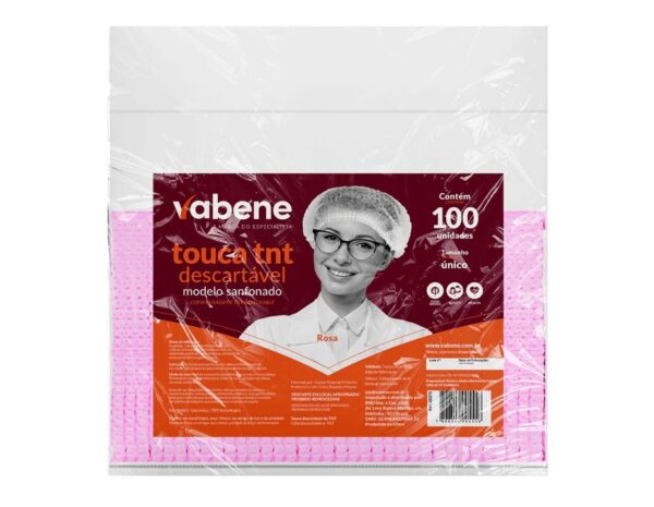 TOUCA EM TNT SANFONADA ROSA PACOTE 100 UN VABENE