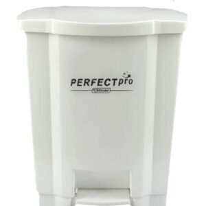 Lixeira Cesto de Lixo Com Pedal Branca Perfect Pro 50L