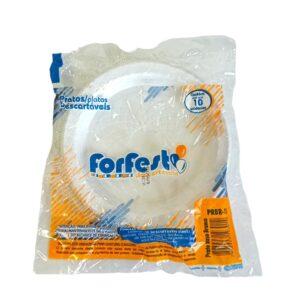 Pratos Descartavel Plastico Forfest Branco Pcte c/10 unidades