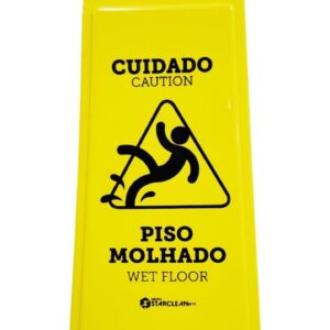 Placa Amarela Sinalizadora Star Clean Cuidado Piso Molhado