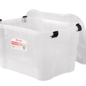 Caixa Organizadora 25L Com Travas Jaguar Translucida REF 0668T