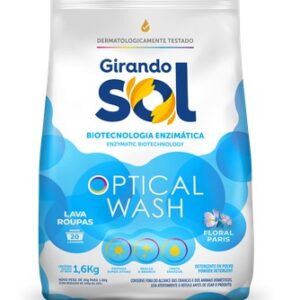 Sabão em Pó Lava Roupas Sachet 1,6kg Floral Paris Azul Girando Sol