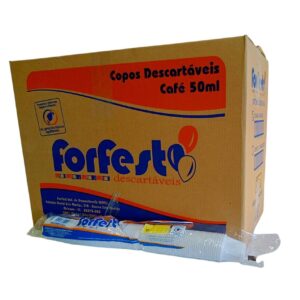 Copo Descartável Café 50mL Branco Forfest Caixa 5000 Copos ABNT