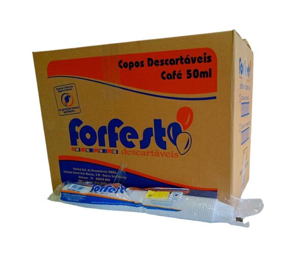 Copo Descartável Café 50mL Branco Forfest Caixa 5000 Copos ABNT