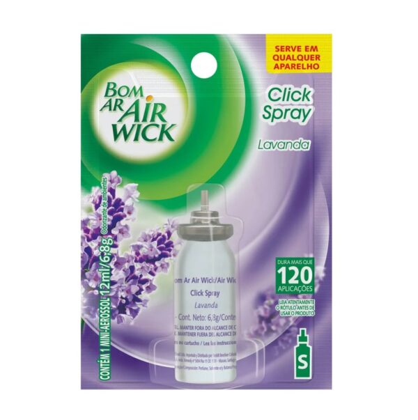 Odorizador Refil Click Spray Campos de Lavanda 12mL Bom Ar