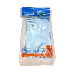 Garfo Descartavel Plastico Refeicao Premium Forfest Branco Pacote Com 25 un