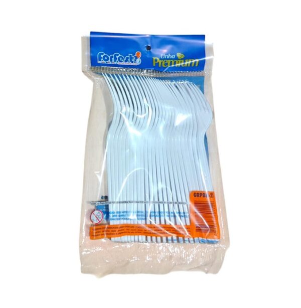 Garfo Descartavel Plastico Refeicao Premium Forfest Branco Pacote Com 25 un