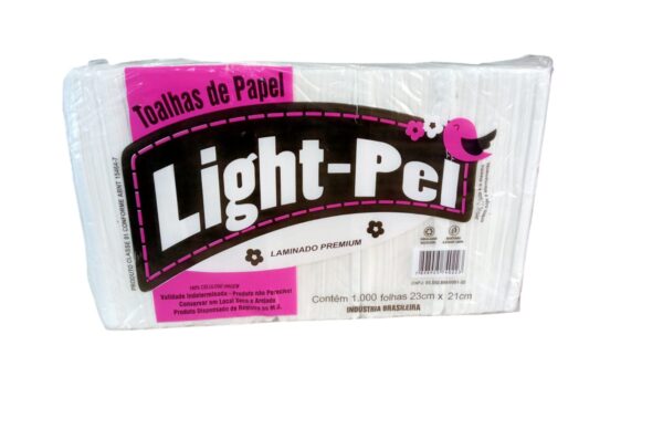 Papel Toalha Interfolhas Laminado Premium Extra Luxo F Dupla 1000 Folhas Light-Pel