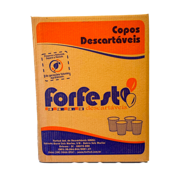 Copo Descartável 50ml – Tira c/100 – Forfest Branco (Caixa com 50 Tiras = 5000 Copos)