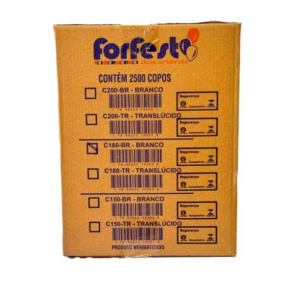 Copo Descartável 50ml – Tira c/100 – Forfest Branco (Caixa com 50 Tiras = 5000 Copos) - Imagem 2