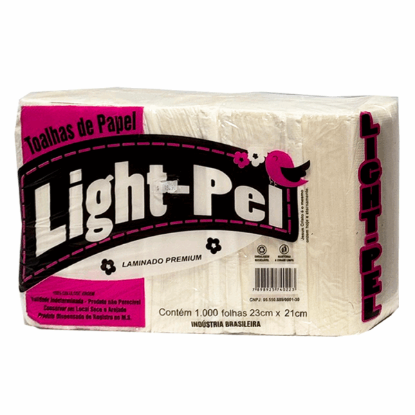 Toalha Interfolhas Ext. LX Laminado 20x21cm – Pacote c/1000 folhas (Light-Pel) - Imagem 2
