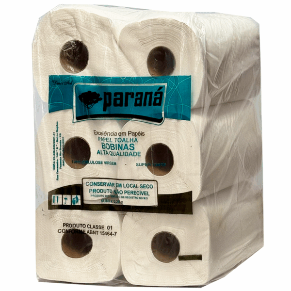 Papel Toalha Bobina Celulose 20g 6x200m – Paraná (Embalagem Azul)